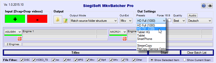 MkvBatcher Conversion Presets